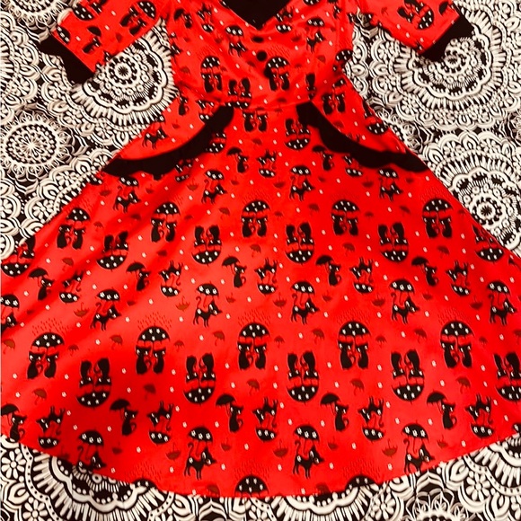 Voodoo Vixen Retro Pinup 50s Katnis cats in the Rain size Small with Pockets - Picture 7 of 12